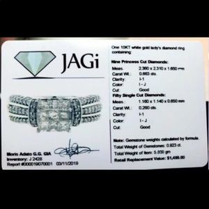 10k white gold 2.60ct diamond ring size 7
